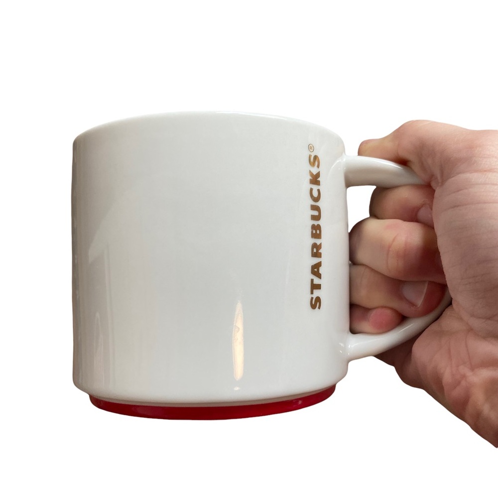 Starbucks 2012 Red White Gold 16 Ounce Mug